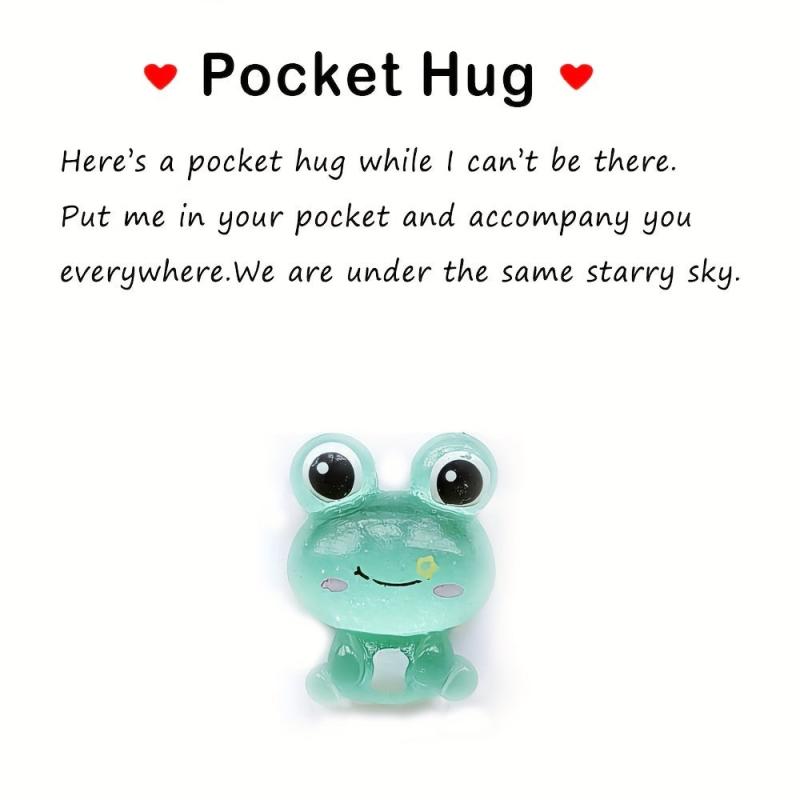 Pocket Hug Resin Animal Decoration with Encouraging Greeting Card