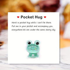 Pocket Hug Resin Animal Decoration with Encouraging Greeting Card