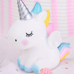 Rainbow Enamel Unicorn Cake Decoration Birthday Table Insert