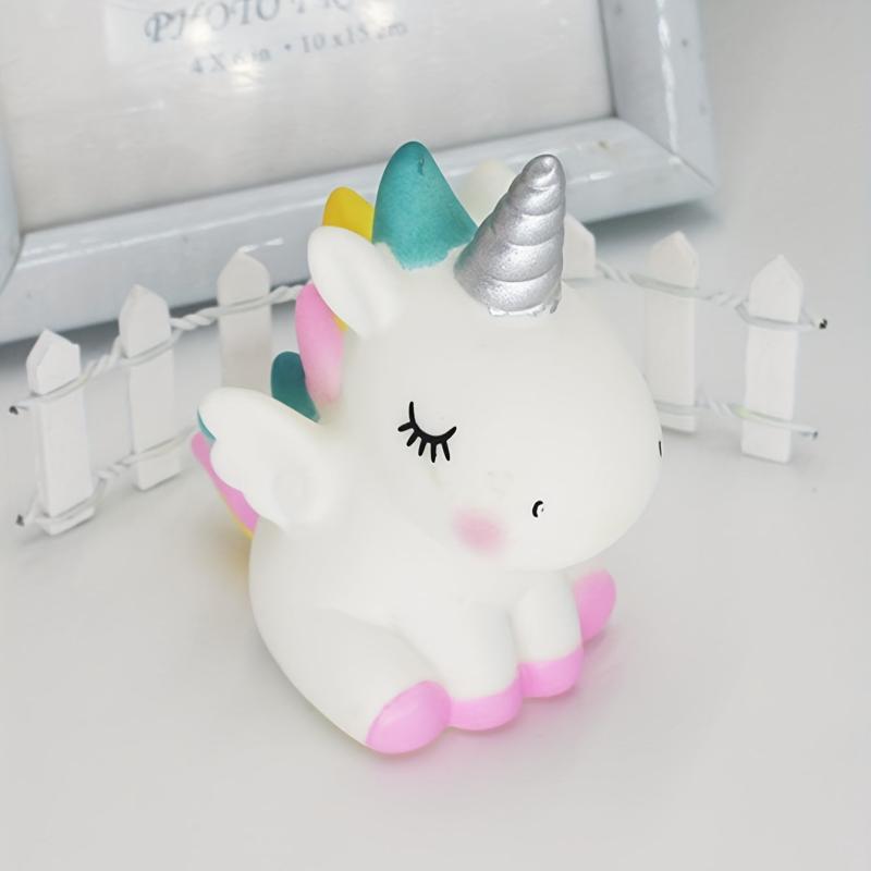 Rainbow Enamel Unicorn Cake Decoration Birthday Table Insert