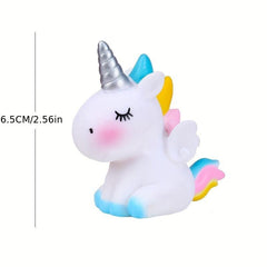 Rainbow Enamel Unicorn Cake Decoration Birthday Table Insert