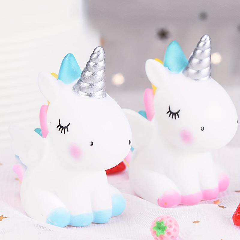 Rainbow Enamel Unicorn Cake Decoration Birthday Table Insert