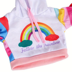Rainbow Sweatshirt for American Girls Doll, 18-72 cm