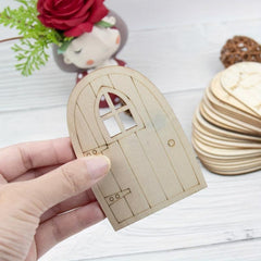6pcs Mini Wooden Fairy Doors Unpainted for DIY Craft