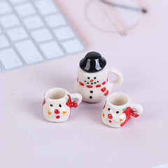 1:12 Dollhouse Christmas Ceramics Cups & Pot Set Doll Coffee Tea Cup