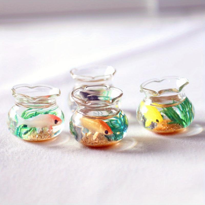 Dollhouse Glass Fish Tank Bowl Aquarium Decor Toy Doll House Accessories