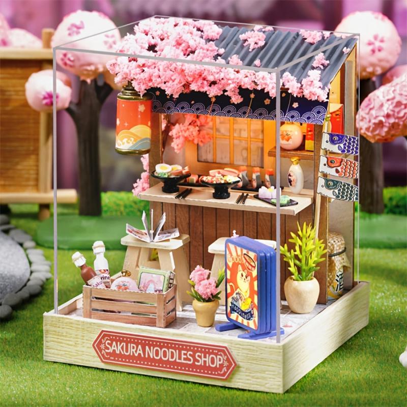 Sakura Noodle House DIY Doll House Kit with Furniture Wooden Crafts