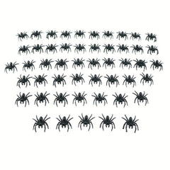 Pack of 50 Plastic Spiders for Realistic Halloween Decor