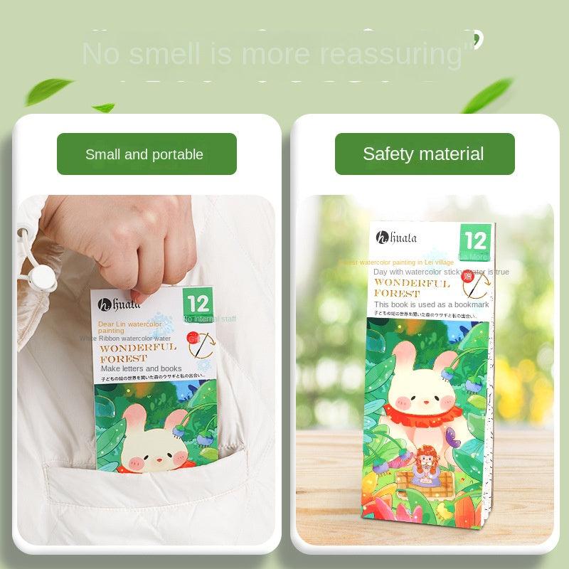 12 Sheets Watercolor Puzzle Book DIY Clip Art Paper