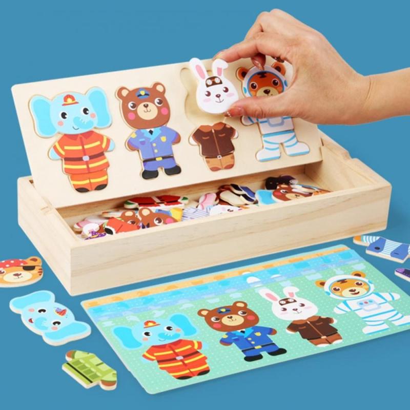 Personalized Rabbit Bear Dress Changing Puzzle Toy