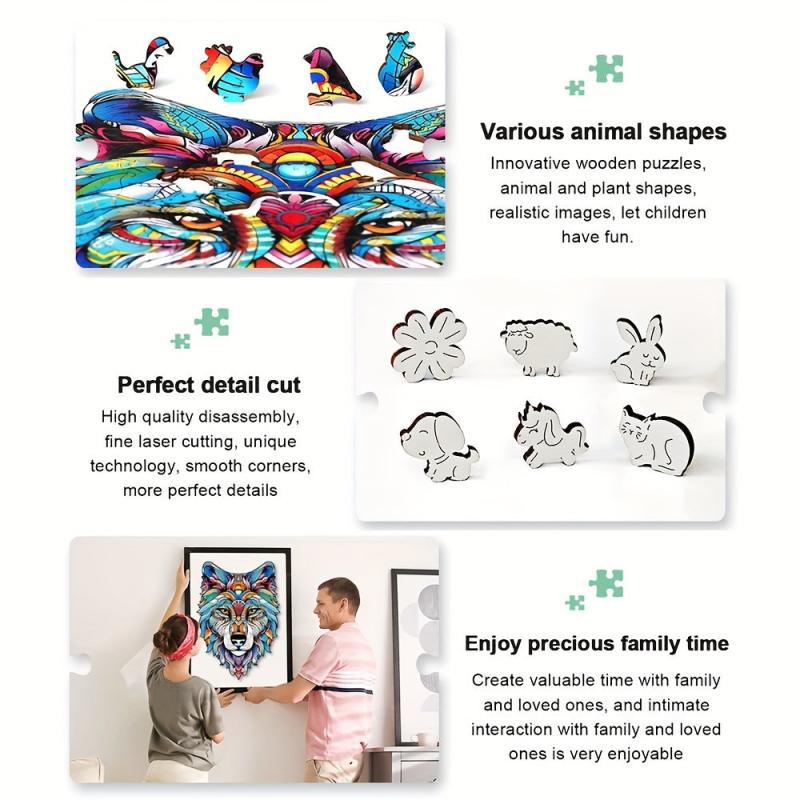 Colorful Peacock Wooden Puzzle Stress Relief High Difficulty Toy