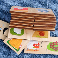 Montessori Wooden Puzzle Box Animals And Food