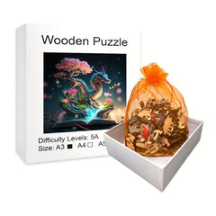 Book of Dinosaurs Wooden Puzzle Alien Creative Birthday Party Games