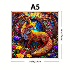 Colorful Fox Player Wooden Puzzle Alien Birthday Party Games