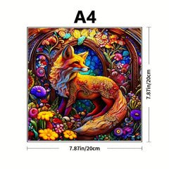 Colorful Fox Player Wooden Puzzle Alien Birthday Party Games