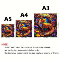 Colorful Fox Player Wooden Puzzle Alien Birthday Party Games