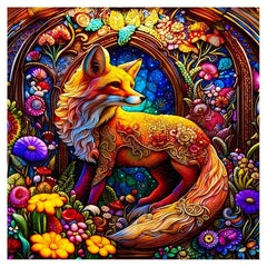 Colorful Fox Player Wooden Puzzle Alien Birthday Party Games