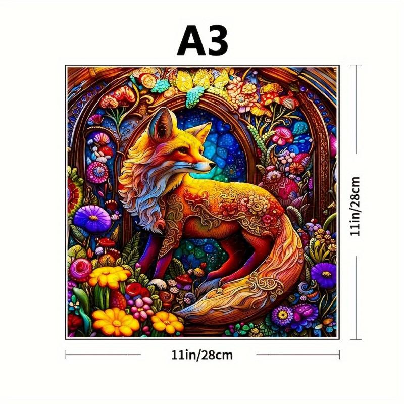 Colorful Fox Player Wooden Puzzle Alien Birthday Party Games