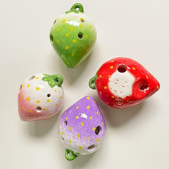 Strawberry Shaped Ceramic 6 Hole Ocarina Middle C Key