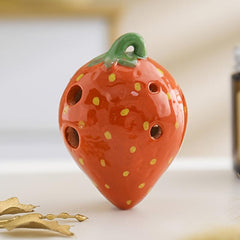 Strawberry Shaped Ceramic 6 Hole Ocarina Middle C Key