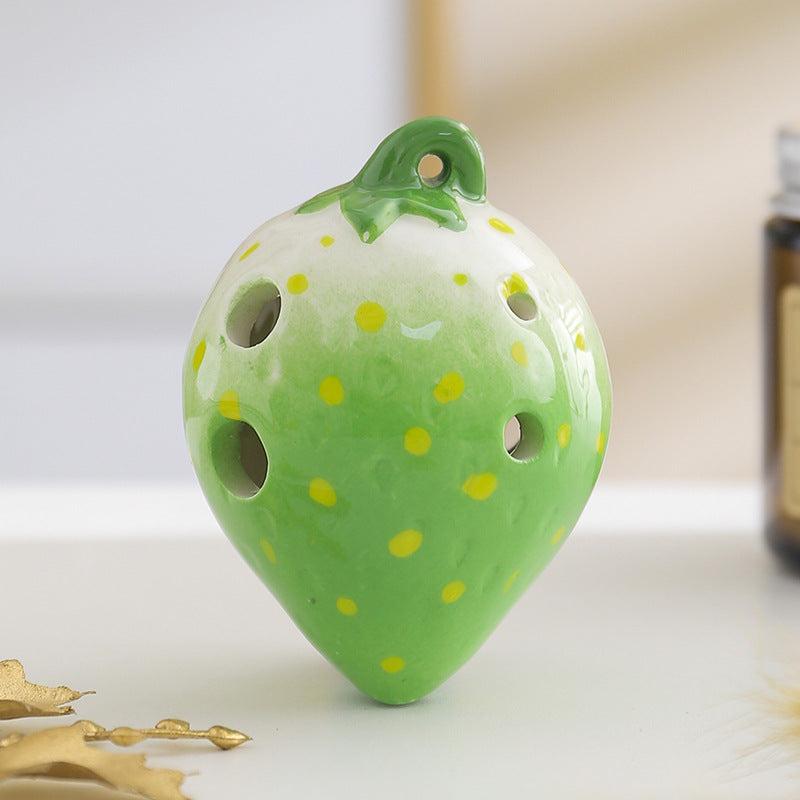 Strawberry Shaped Ceramic 6 Hole Ocarina Middle C Key