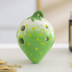 Strawberry Shaped Ceramic 6 Hole Ocarina Middle C Key