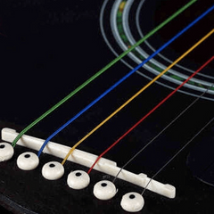 Rainbow Colorful Acoustic Guitar String Set 6 Pcs