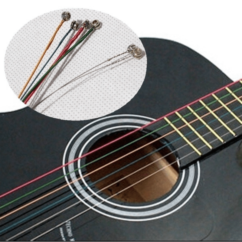 Rainbow Colorful Acoustic Guitar String Set 6 Pcs
