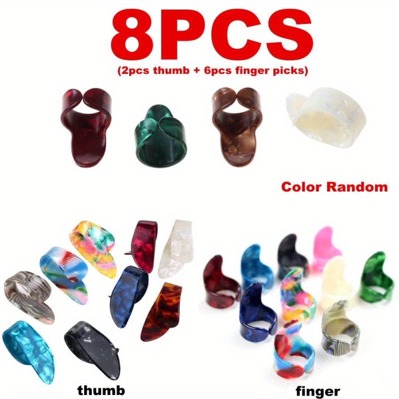 8pcs Guitar Finger Picks Bass Thumb Plectrums Plectrum
