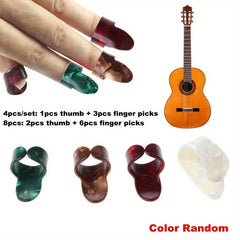 8pcs Guitar Finger Picks Bass Thumb Plectrums Plectrum