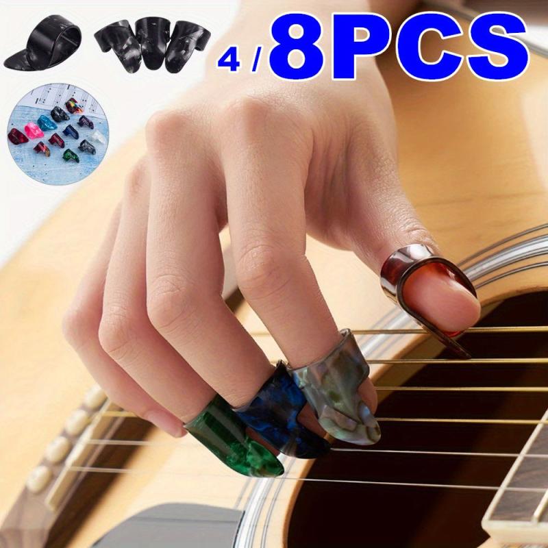 8pcs Guitar Finger Picks Bass Thumb Plectrums Plectrum