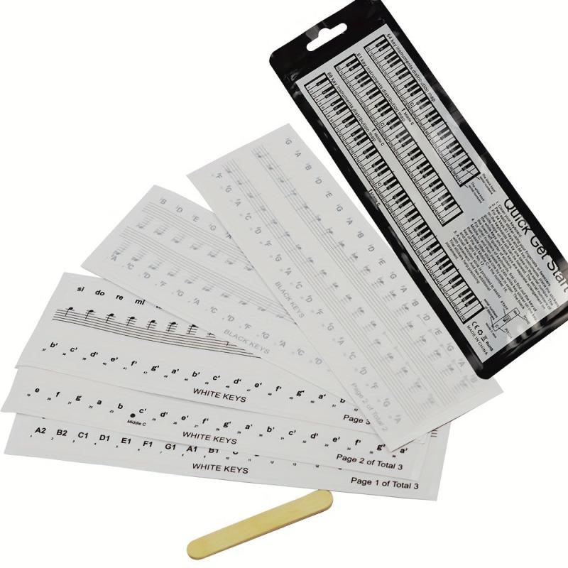 Piano Keyboard Sticker Set for 32-88 Keyboards Enhances Learning and Playing