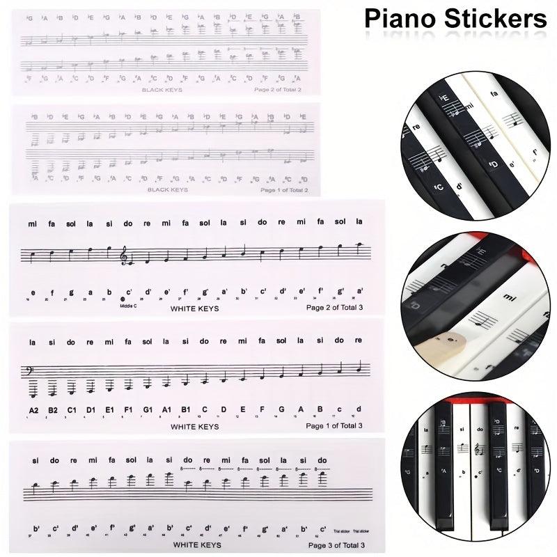 Piano Keyboard Sticker Set for 32-88 Keyboards Enhances Learning and Playing
