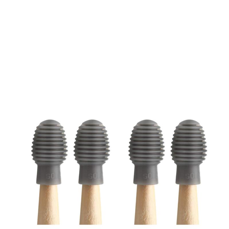 4pcs Drum Mute Silicone Drumstick Tips Quiet Practice Accessories Orange & Grey