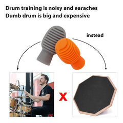 4pcs Drum Mute Silicone Drumstick Tips Quiet Practice Accessories Orange & Grey