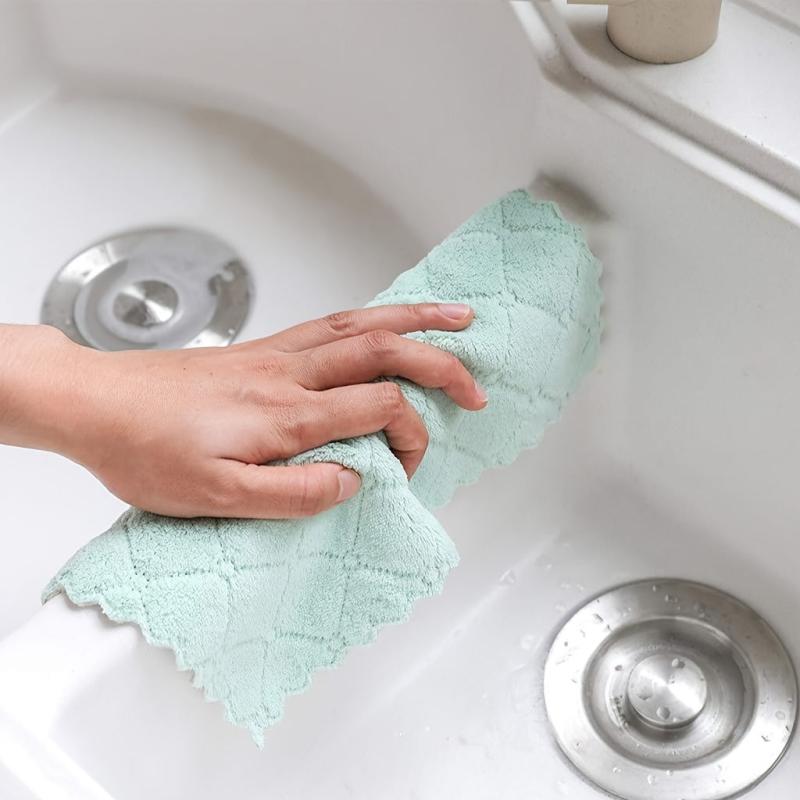 3pcs Absorbent Kitchen Towels and Dishcloths Set - Pack of 6 Random Colors