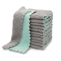 3pcs Absorbent Kitchen Towels and Dishcloths Set - Pack of 6 Random Colors