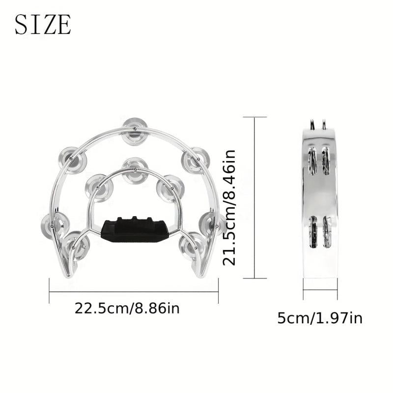 Adults Hand Tambourine Musical Instrument Metal Bells on ABS Tambourine