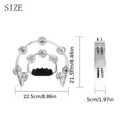 Adults Hand Tambourine Musical Instrument Metal Bells on ABS Tambourine