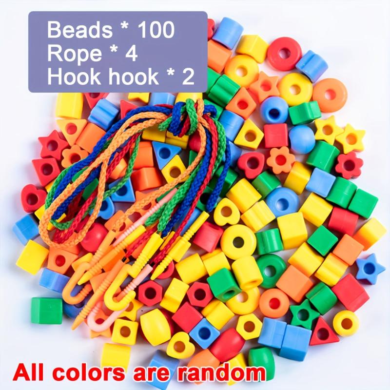 100pc Children's Beaded DIY Toy Set Random