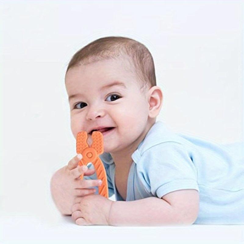 4 Pcs Silicone Teething Toys for Babies, Hammer Spanner Wrench Pliers Tools Set