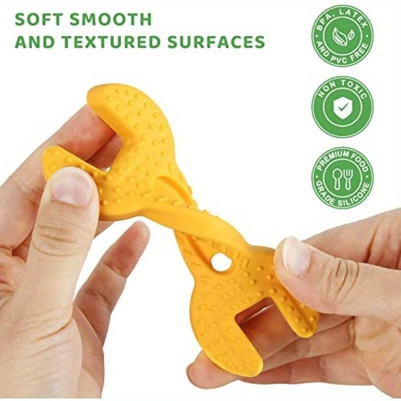 4 Pcs Silicone Teething Toys for Babies, Hammer Spanner Wrench Pliers Tools Set
