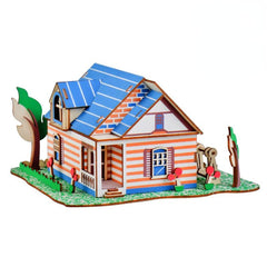 3D Wooden Puzzle Starry Sky Small Hotel DIY Toy