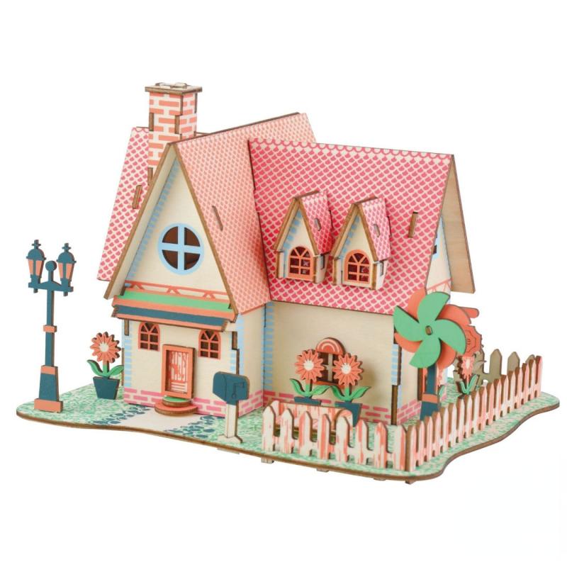 3D Wooden Puzzle Starry Sky Small Hotel DIY Toy