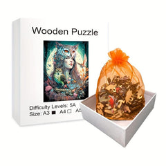 Owl Fairy Wooden Puzzle Creative Alien Birthday Gift Game