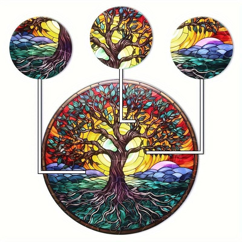 Wooden Puzzle Tree Of Life High Puzzle Unique Shapes Gift For Adults