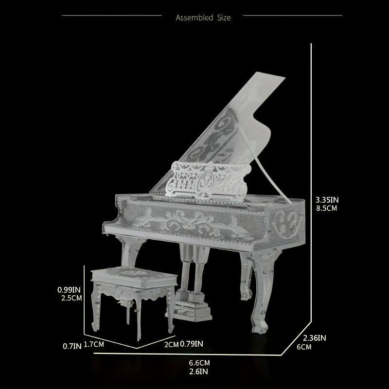 DIY Metal Toy Piano Model 3D Puzzle Musical Instrument Hand Model