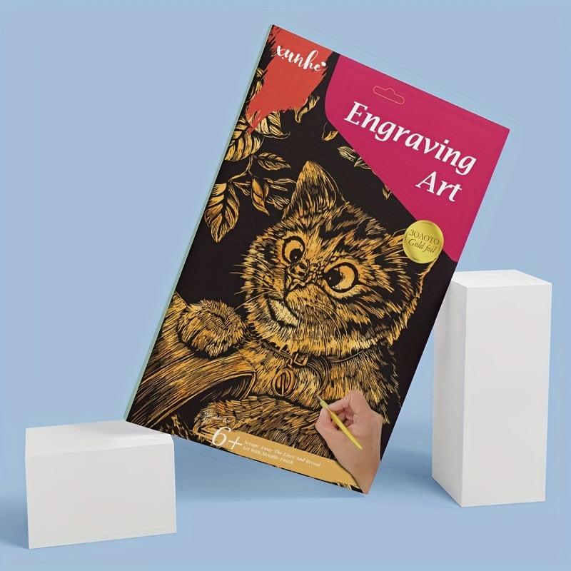 Rainbow Scratch Art Paper Set - Kids & Adults Painting Kit