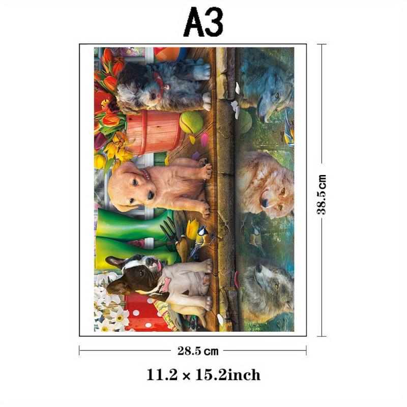 Dog Reflection Wooden Puzzle Maternal Love Jigsaw Puzzle for Adult Gift