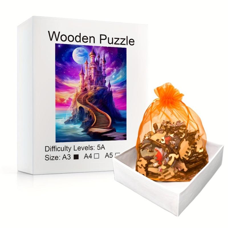 Magic Castle Puzzle Animal Shaped Wooden Brain Teaser Toy